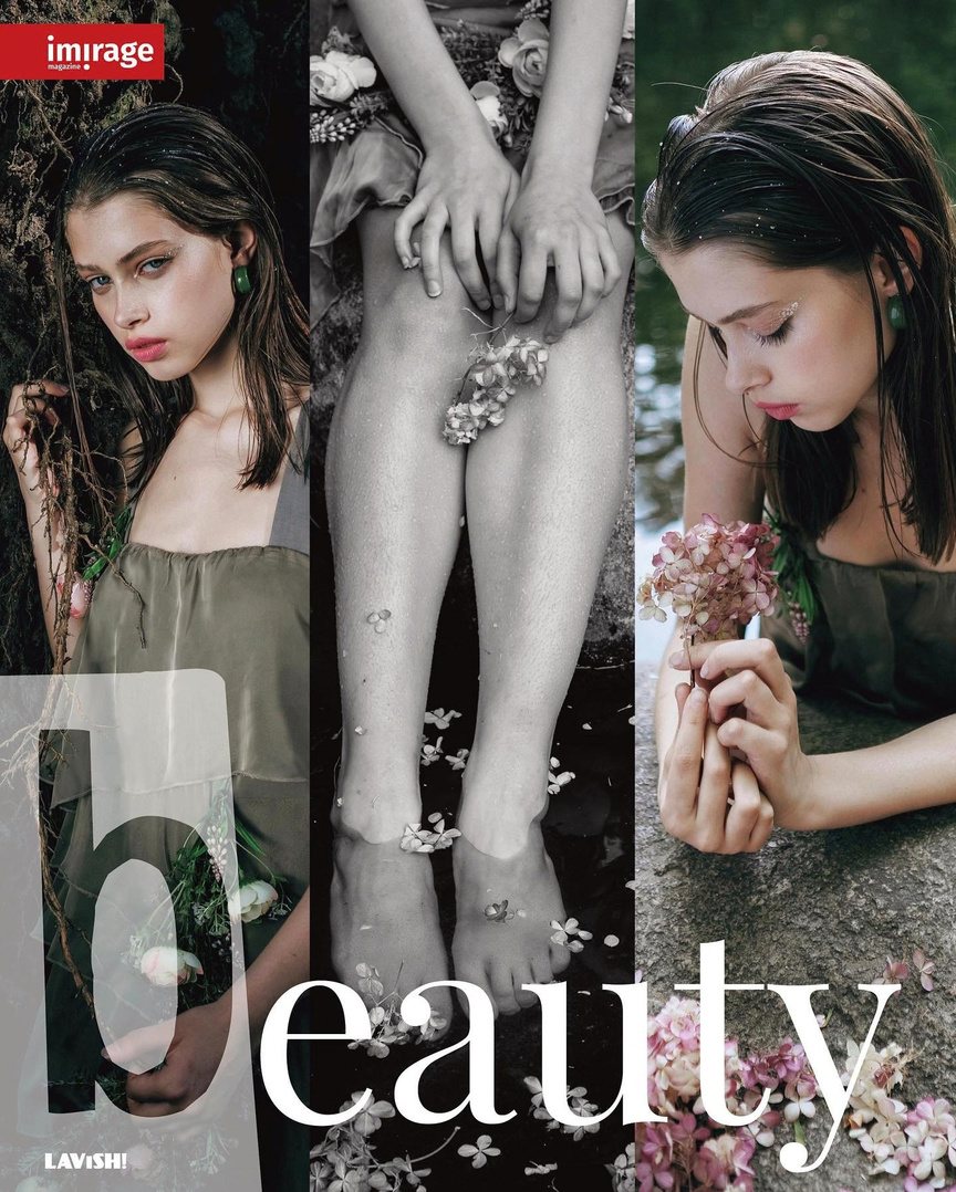Feature in Imirage Magazine: a nature-led beauty story with flowers